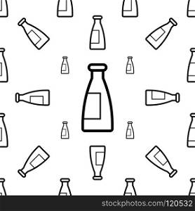 Bottle Icon Seamless Pattern Vector Art Illustration