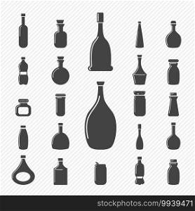 Bottle icons set illustration