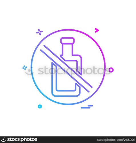 Bottle not allowed icon design vector