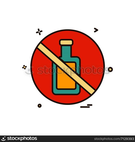 Bottle not allowed icon design vector