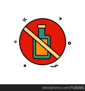 Bottle not allowed icon design vector