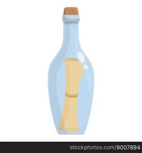 Bottle note icon cartoon vector. Sea letter. Glass cork. Bottle note icon cartoon vector. Sea letter