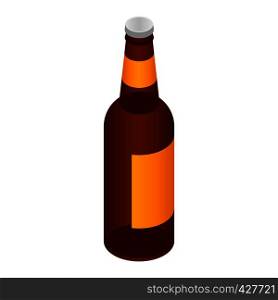 Bottle of beer icon. Isometric of bottle of beer vector icon for web design isolated on white background. Bottle of beer icon, isometric style