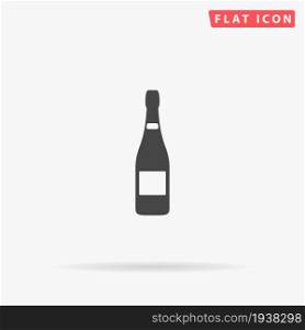 Bottle of Champagne flat vector icon. Hand drawn style design illustrations.. Bottle of Champagne flat vector icon