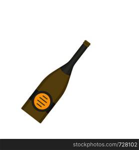 Bottle of champagne icon. Flat illustration of bottle of champagne vector icon for web. Bottle of champagne icon, flat style