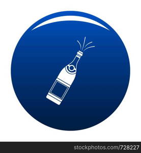 Bottle of champagne icon. Simple illustration of bottle of champagne vector icon for any design blue. Bottle of champagne icon vector blue