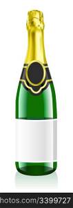 bottle of champagne vector illustration isolated on white background