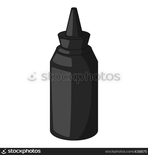 Bottle of ketchup icon in monochrome style isolated on white background vector illustration. Bottle of ketchup icon monochrome