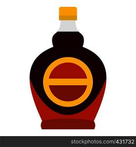 Bottle of maple syrup icon flat isolated on white background vector illustration. Bottle of maple syrup icon isolated