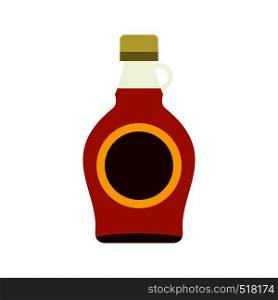 Bottle of maple syrup icon in flat style isolated on white background. Bottle of maple syrup icon, flat style