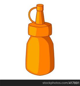Bottle of mustard icon. Cartoon illustration of bottle of mustard vector icon for web. Bottle of mustard icon, cartoon style