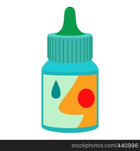 Bottle of nasal drops icon. Cartoon illustration of bottle of nasal drops vector icon for web. Bottle of nasal drops icon, flat style
