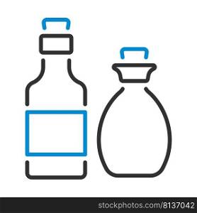 Bottle Of Olive Oil Icon. Editable Bold Outline With Color Fill Design. Vector Illustration.