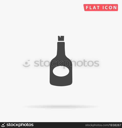 Bottle of Rum flat vector icon. Hand drawn style design illustrations.. Bottle of Rum flat vector icon