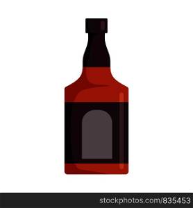 Bottle of rum icon. Flat illustration of bottle of rum vector icon for web isolated on white. Bottle of rum icon, flat style