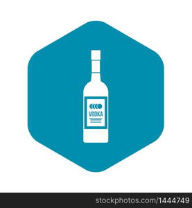 Bottle of vodka icon. Simple illustration of vodka bottle vector icon for web. Bottle of vodka icon, simple style