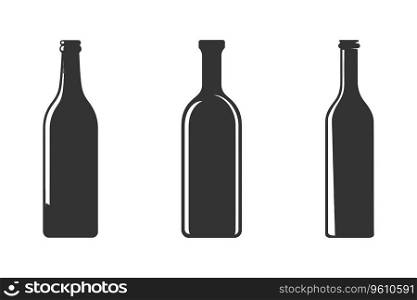 Bottle of vodka silhouette. Vector illustration.