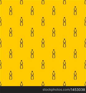 Bottle of water pattern seamless vector repeat geometric yellow for any design. Bottle of water pattern vector