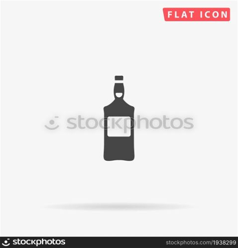 Bottle of Whisky flat vector icon. Hand drawn style design illustrations.. Bottle of Whisky flat vector icon