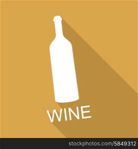 bottle of wine and a glass icon on long shadow