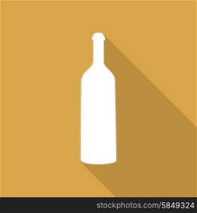 bottle of wine and a glass icon on long shadow