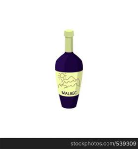 Bottle of wine icon in cartoon style on a white background. Bottle of wine icon, cartoon style