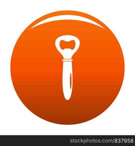 Bottle opener icon. Simple illustration of bottle opener vector icon for any design orange. Bottle opener icon vector orange