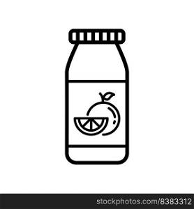 Bottle Orange Juice Icon Vector.