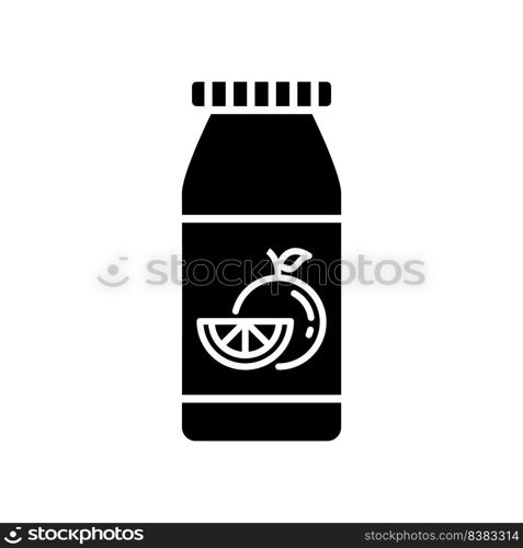 Bottle Orange Juice Icon Vector.