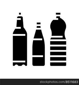 bottle packaging plastic waste glyph icon vector. bottle packaging plastic waste sign. isolated symbol illustration. bottle packaging plastic waste glyph icon vector illustration