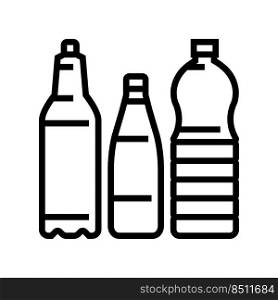 bottle packaging plastic waste line icon vector. bottle packaging plastic waste sign. isolated contour symbol black illustration. bottle packaging plastic waste line icon vector illustration