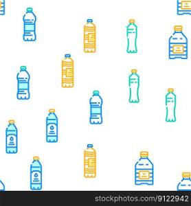 bottle plastic water drink vector seamless pattern thin line illustration. bottle plastic water drink vector seamless pattern