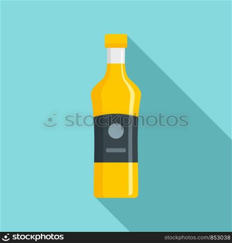 Bottle rice sauce icon. Flat illustration of bottle rice sauce vector icon for web design. Bottle rice sauce icon, flat style