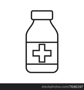 Bottle simple medical icon in trendy line style isolated on white background for web apps and mobile concept. Vector Illustration EPS10. Bottle simple medical icon in trendy line style isolated on white background for web apps and mobile concept. Vector Illustration