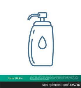 Bottle Soap Icon Vector Logo Template Illustration Design. Vector EPS 10.