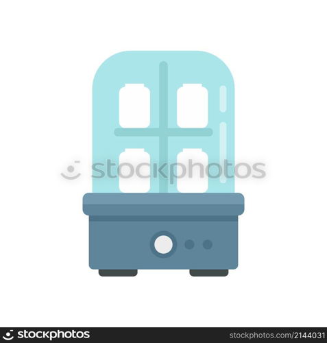 Bottle sterilizer icon. Flat illustration of bottle sterilizer vector icon isolated on white background. Bottle sterilizer icon flat isolated vector