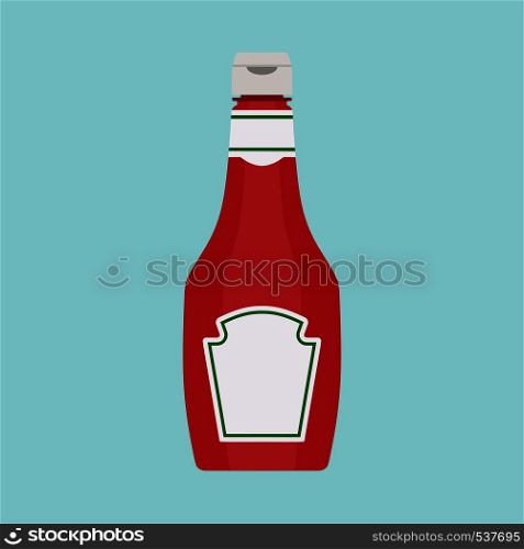 Bottle tomato red sauce healthy organic vegetarian natural vegetable symbol vector icon. Kitchen ketchup food