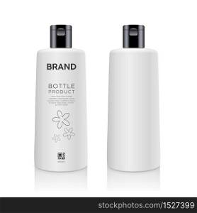 Bottle white products mockup design collection isolated on whtie background vector illustration