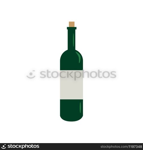 Bottle wine icon isolated on white background. Wine bottle in flat style. Bar menu design. Vector illustration. Bottle wine icon isolated on white background. Wine bottle in flat style.