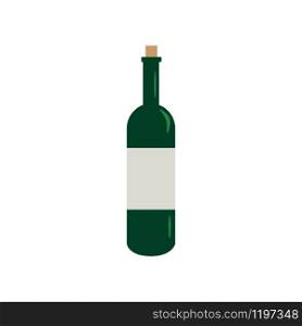 Bottle wine icon isolated on white background. Wine bottle in flat style. Bar menu design. Vector illustration. Bottle wine icon isolated on white background. Wine bottle in flat style.