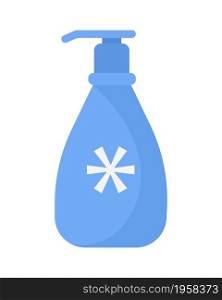 Bottle with antiseptic semi flat color vector object. Realistic item on white. After covid disinfection solution isolated modern cartoon style illustration for graphic design and animation. Bottle with antiseptic semi flat color vector object