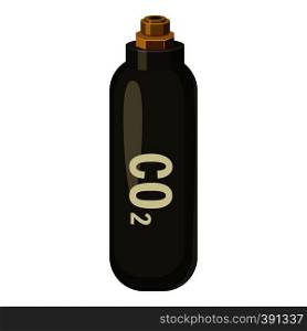 Bottle with CO2 gas icon. Cartoon illustration of bottle with CO2 gas vector icon for web. Bottle with CO2 gas icon, cartoon style