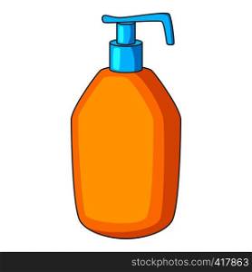 Bottle with liquid soap icon. Cartoon illustration of bottle with liquid soap vector icon for web. Bottle with liquid soap icon, cartoon style