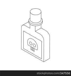 Bottle with poison icon in isometric 3d style on a white background. Bottle with poison icon, isometric 3d style