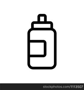 bottle with powder icon vector. Thin line sign. Isolated contour symbol illustration. bottle with powder icon vector. Isolated contour symbol illustration