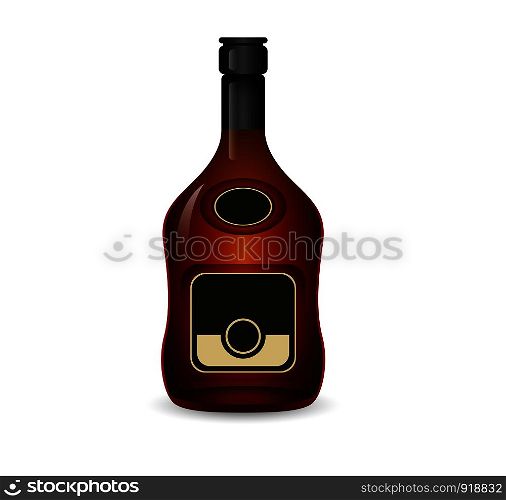 bottles of alcoholic drinks. Vector flat illustration. Alcohol drinks collection.