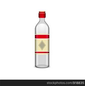 bottles of alcoholic drinks. Vector flat illustration. Alcohol drinks collection.