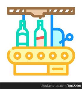 bottling factory conveyor color icon vector. bottling factory conveyor sign. isolated symbol illustration. bottling factory conveyor color icon vector illustration