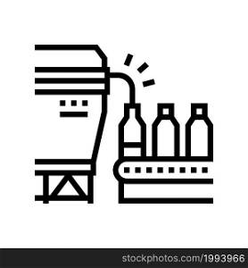 bottling maple syrup conveyor line icon vector. bottling maple syrup conveyor sign. isolated contour symbol black illustration. bottling maple syrup conveyor line icon vector illustration