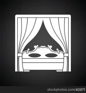 Boudoir icon. Black background with white. Vector illustration.